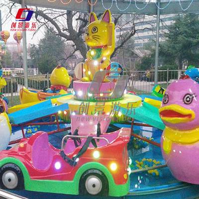 广场玩水项目招财猫水陆战车儿童中小型游乐设备